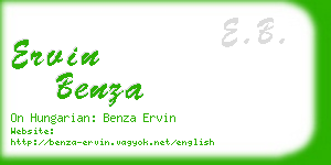 ervin benza business card